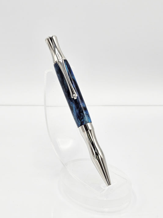 Curve "Smoke On The Water" Diamond-Infused Twist Ballpoint - Platinum