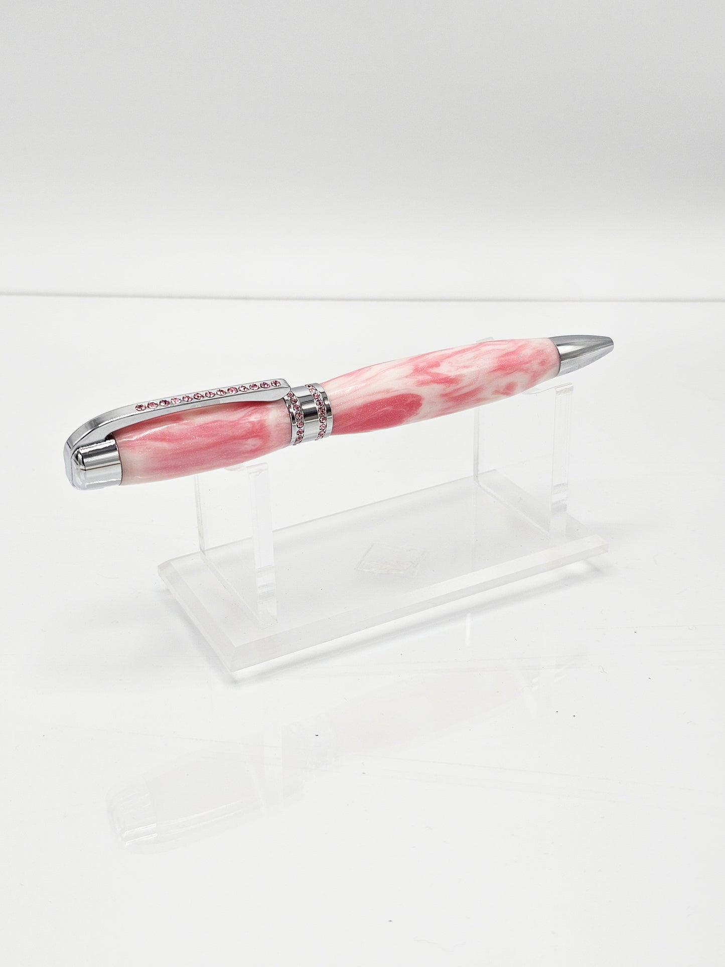 Duchess II Pink - Chrome with Pink Swarovski Crystals + Diamond infused barrel