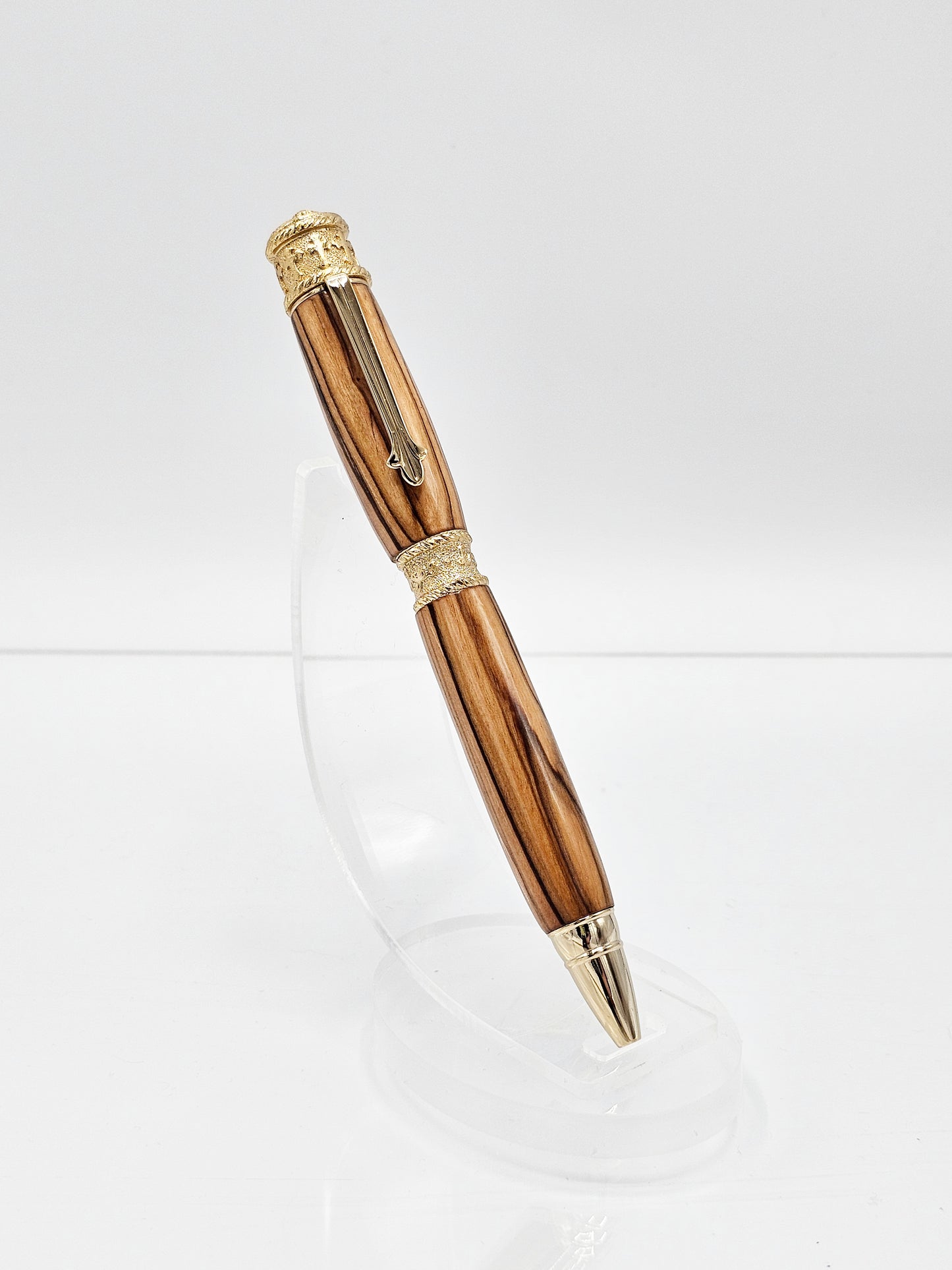 Faith Bethlehem Olive Wood 24Kt Gold Twist Ballpoint