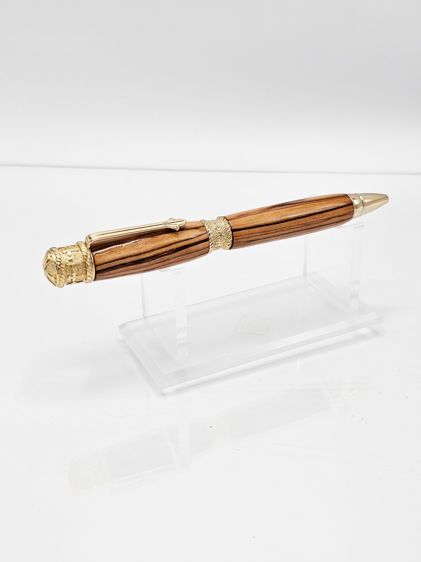 Faith Bethlehem Olive Wood 24Kt Gold Twist Ballpoint