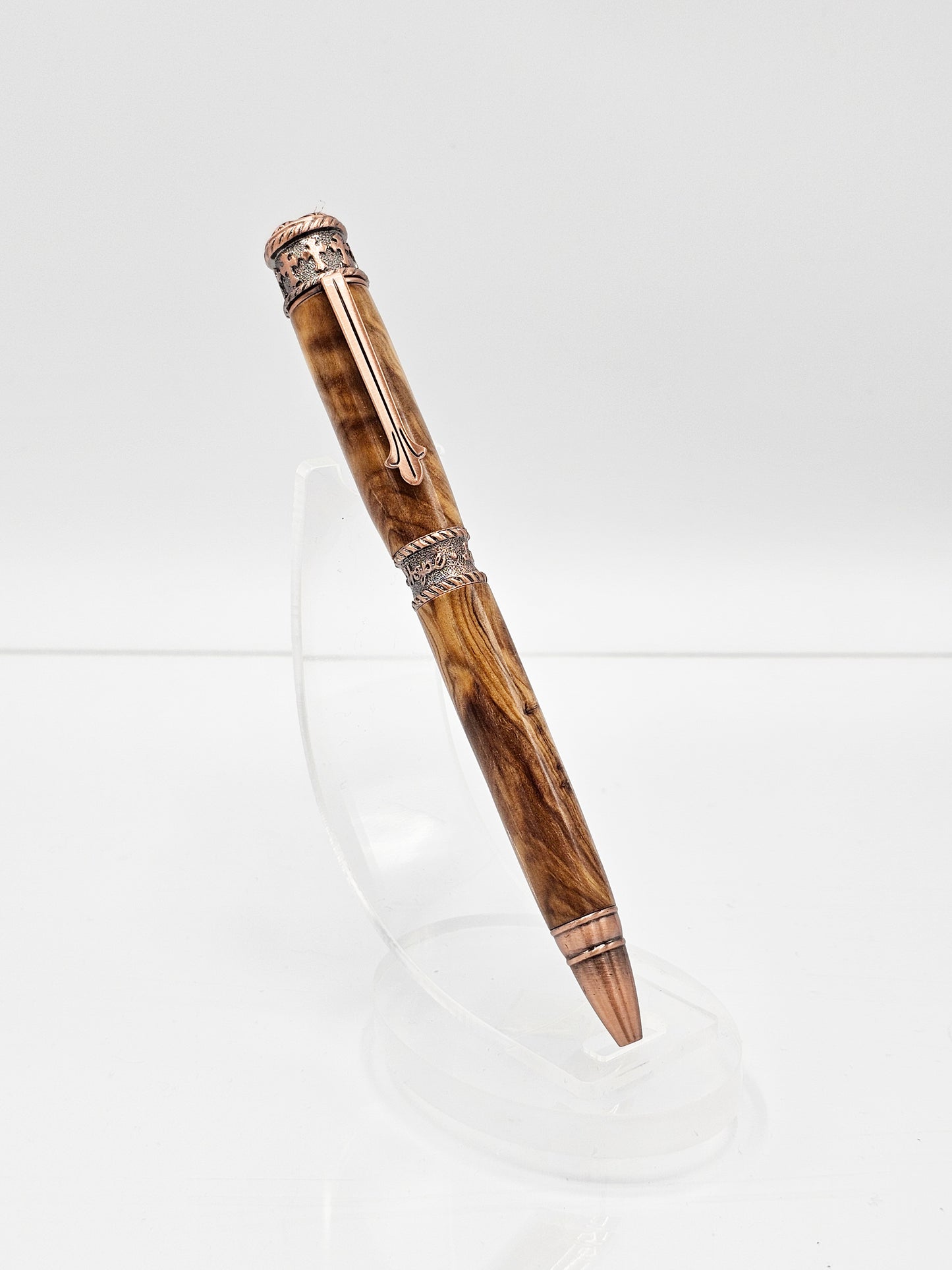 Faith Bethlehem Olive Wood Antique Copper Twist Ballpoint