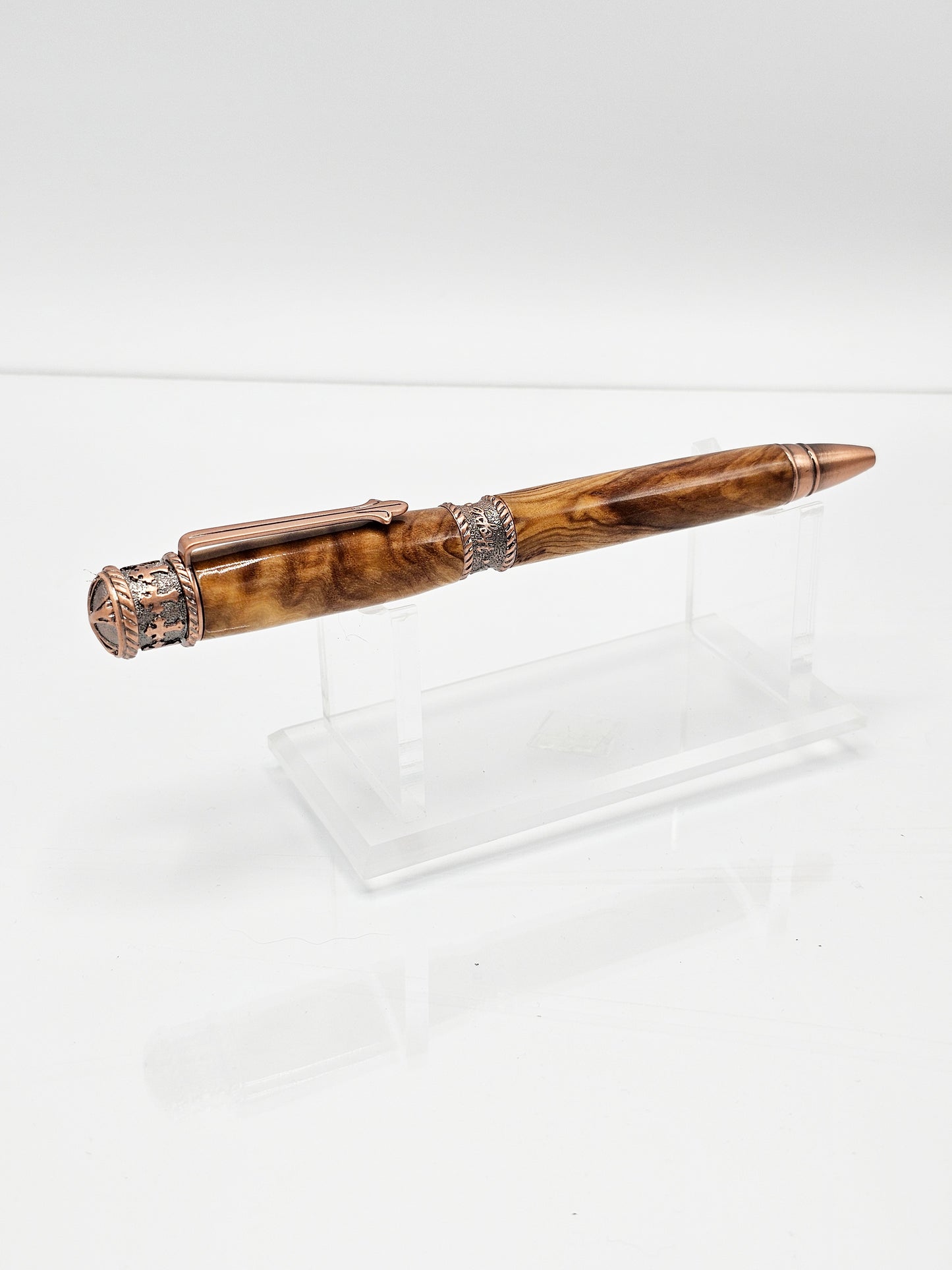 Faith Bethlehem Olive Wood Antique Copper Twist Ballpoint