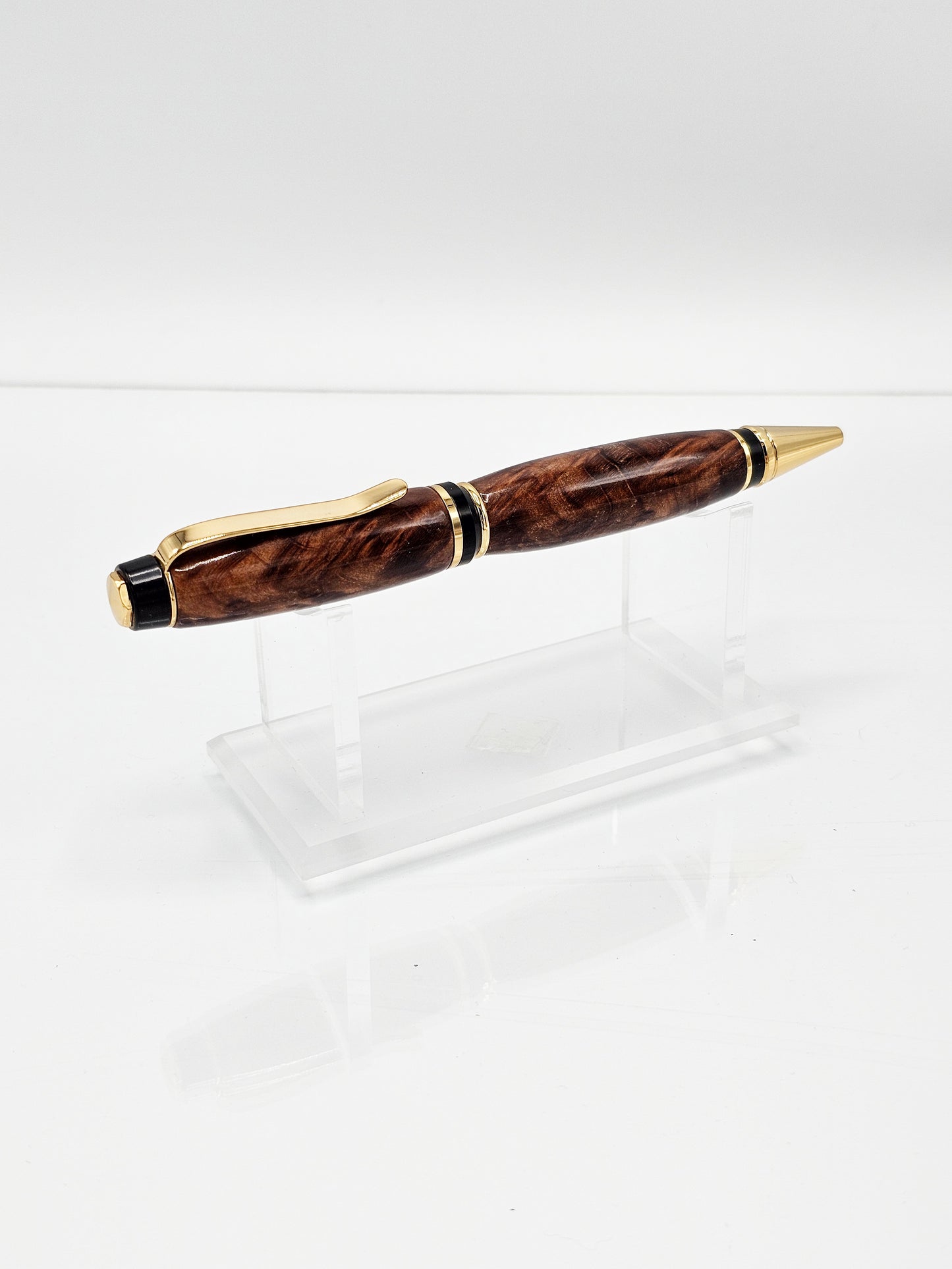 Graduate Redwood Lace Burl Twist Ballpoint - Gold