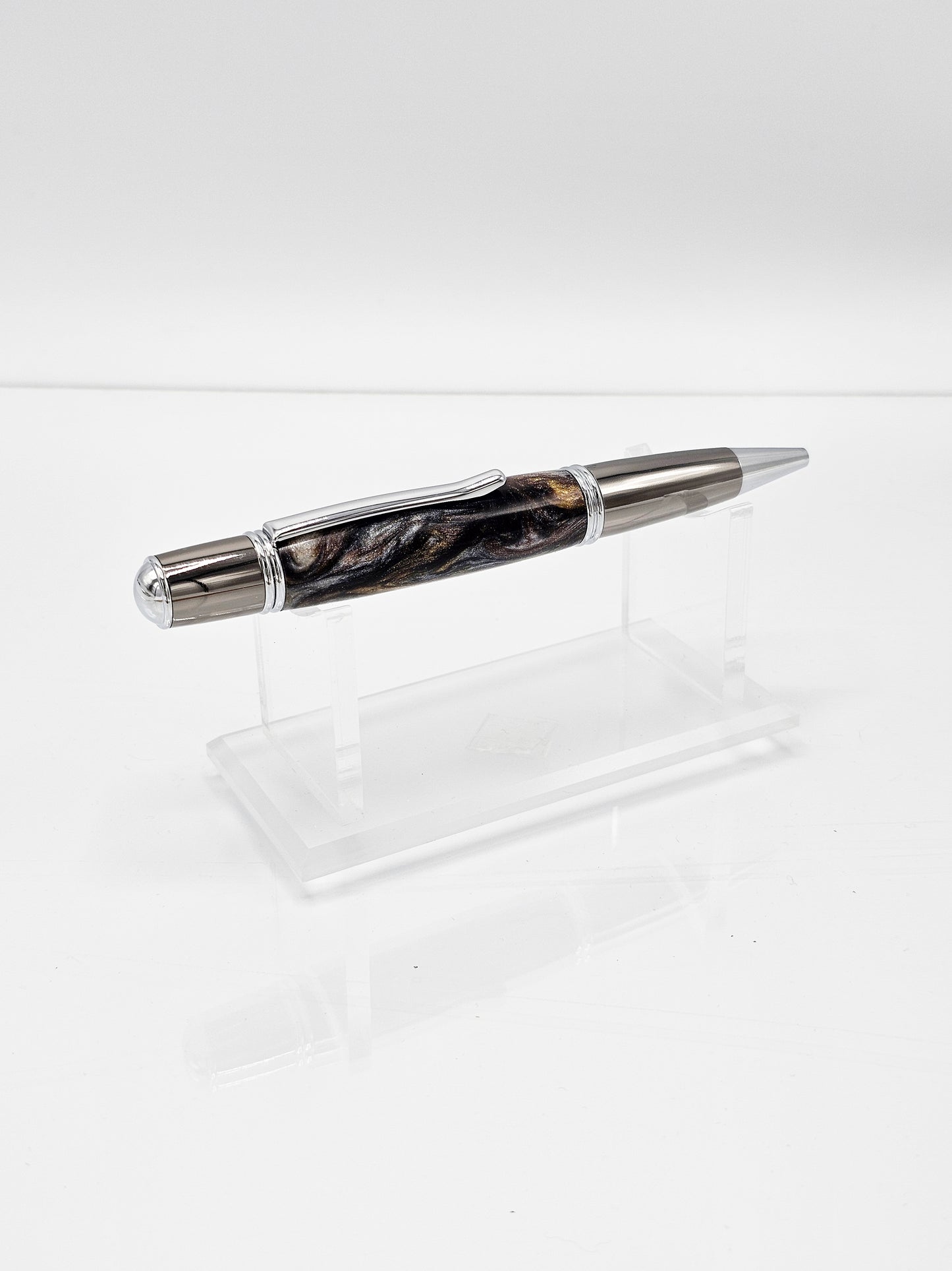 Grande Metallurgy Twist Ballpoint - Chrome and Gun Metal