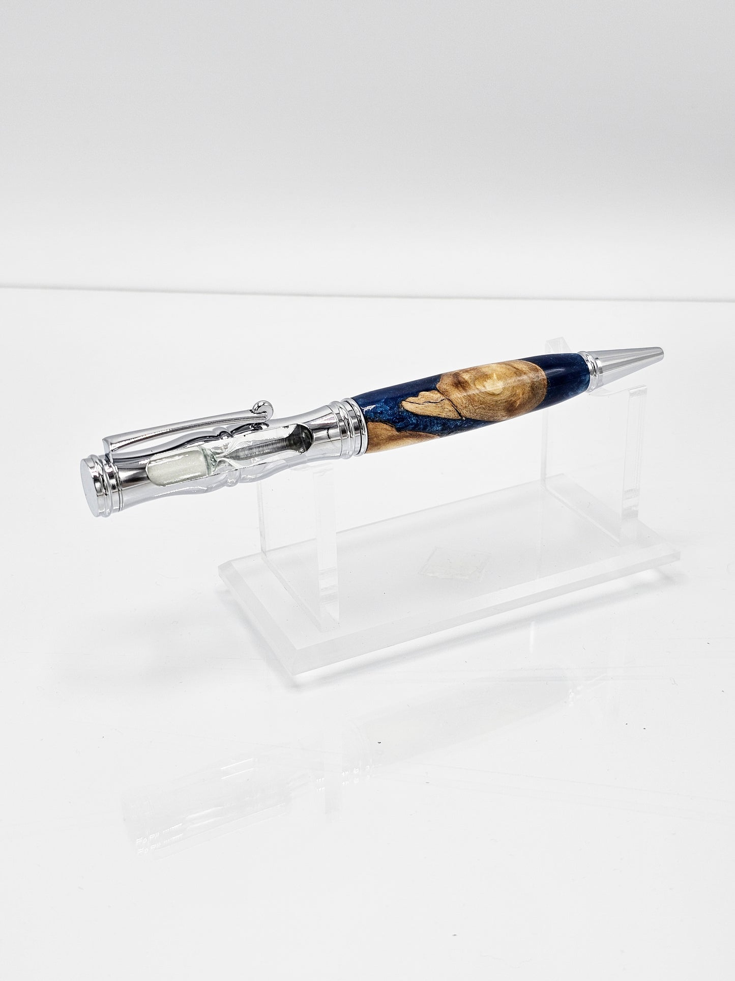 Hourglass Aqua Fusion Twist Ballpoint - Chrome