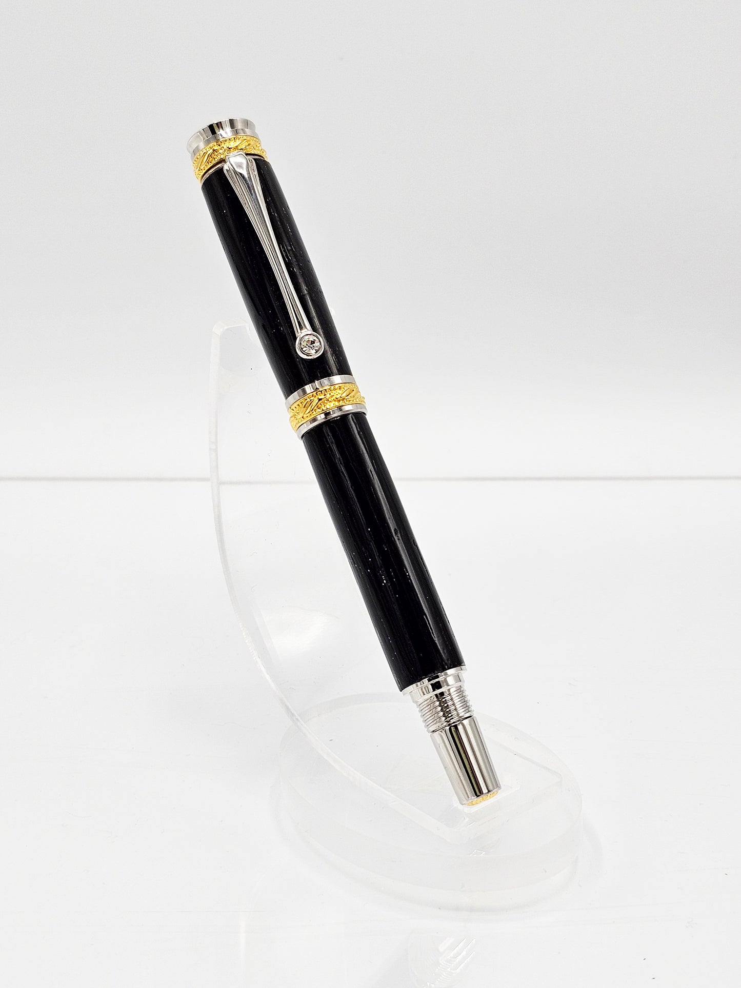 Lux Executive Ancient Bog Oak Rollerball Pen - 22kt Gold & Rhodium