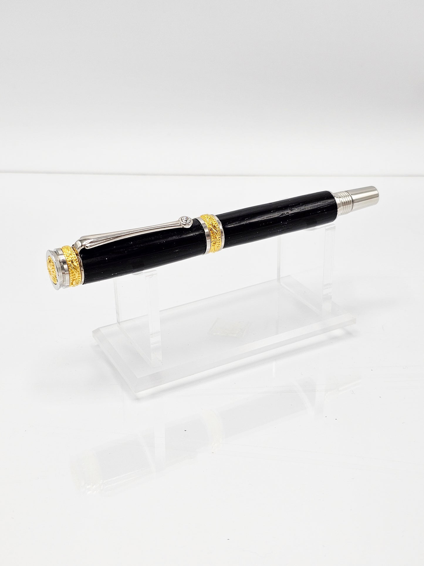 Lux Executive Ancient Bog Oak Rollerball Pen - 22kt Gold & Rhodium