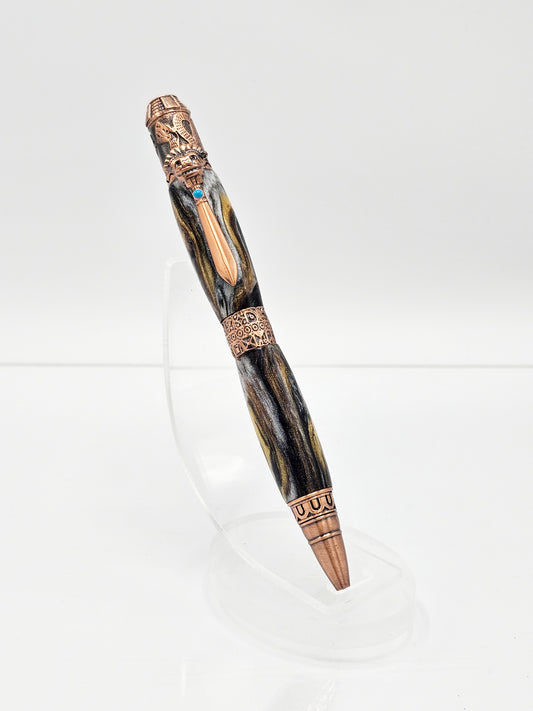 Mayan Metallurgy Diamond-Infused Twist Ballpoint  - Copper