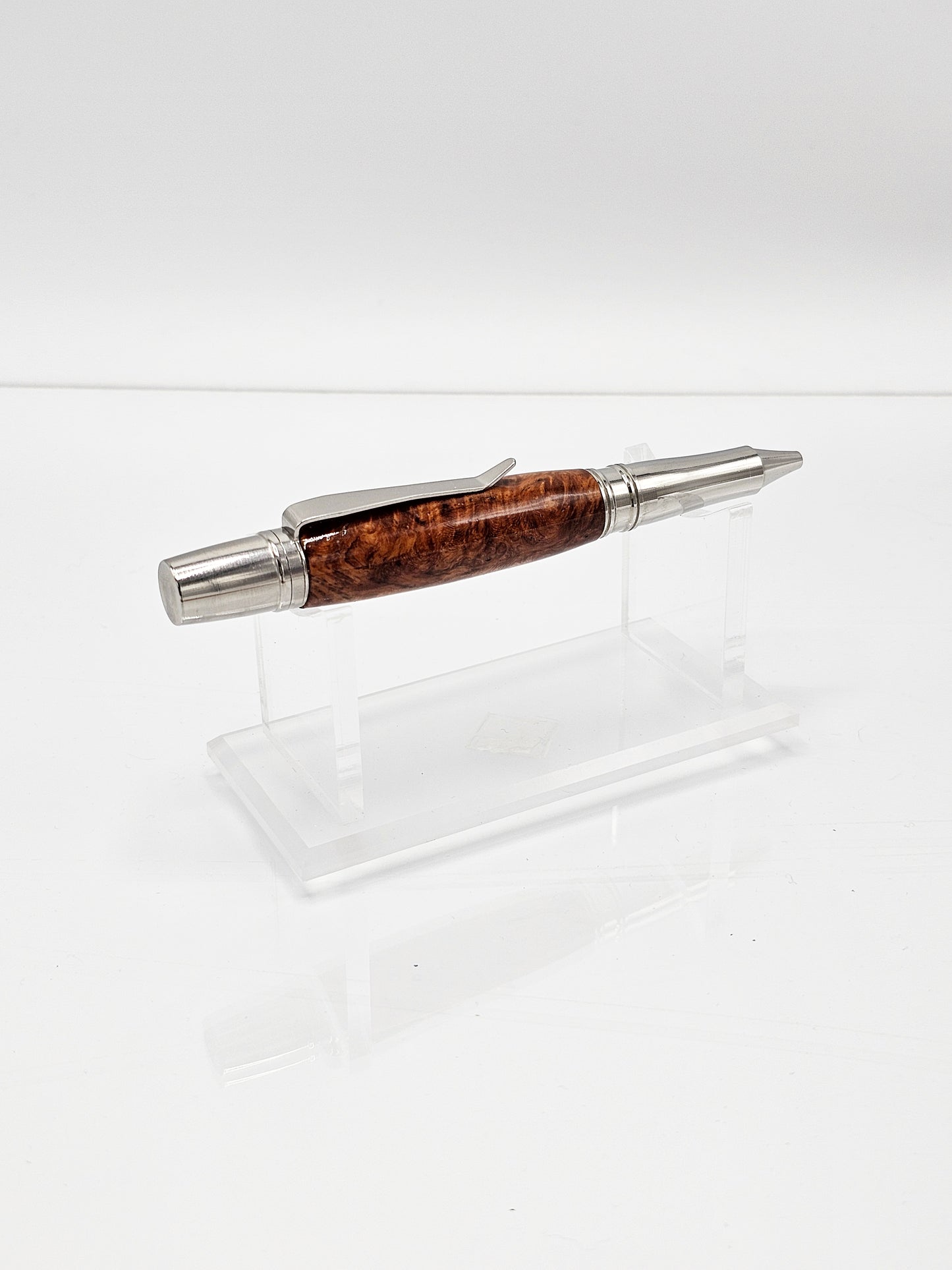 Patriot Stainless Steel Twist Ballpoint - Exceptional Redwood Lace Burl