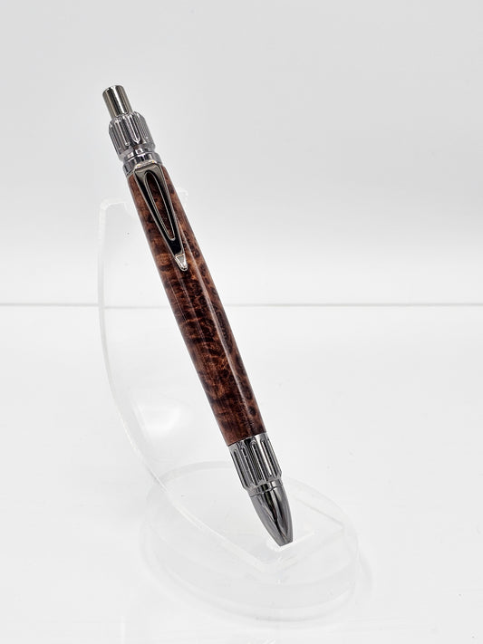 Precision Vintage Redwood Lace Burl Click Ballpoint - Gunmetal