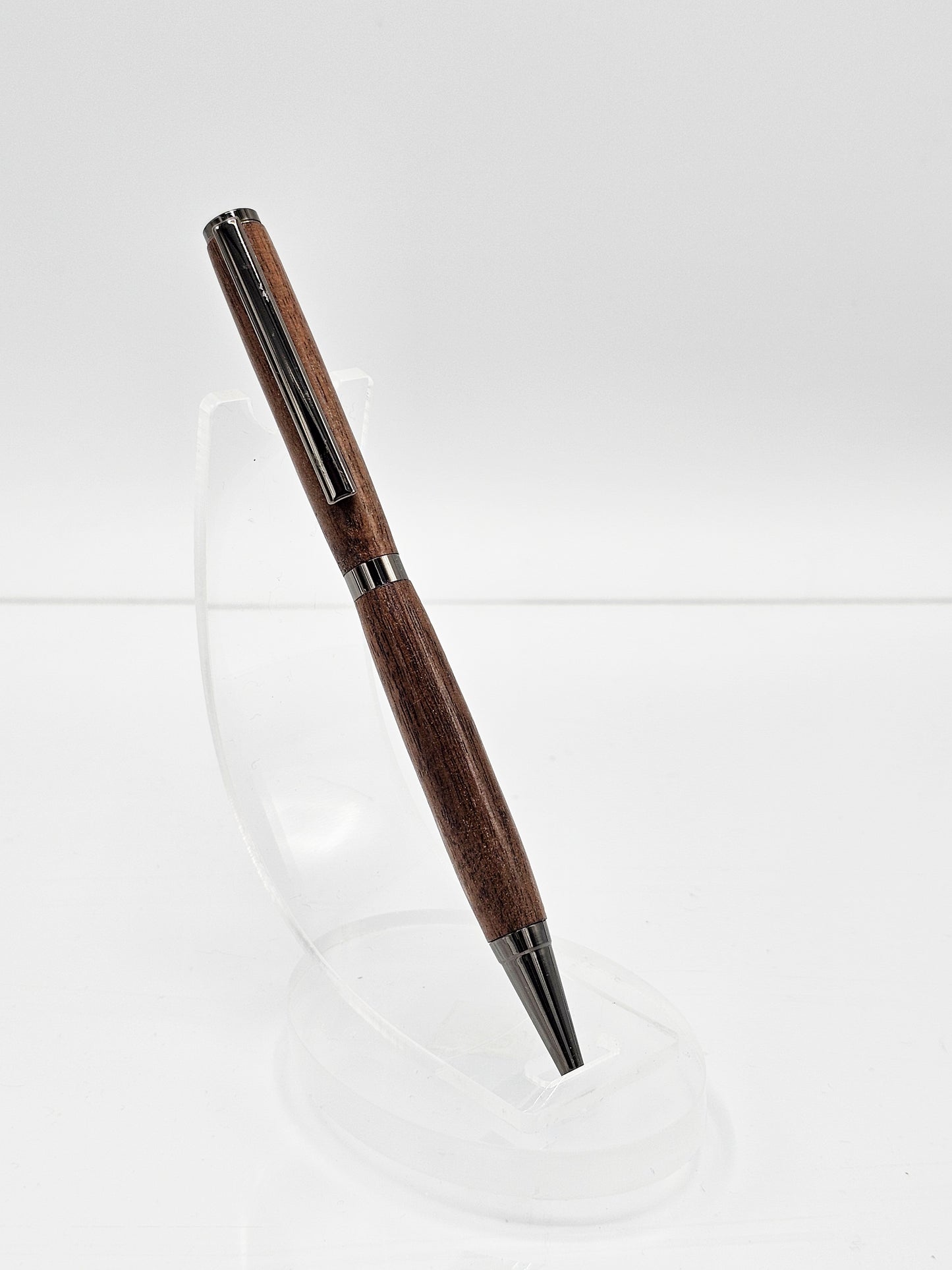 Slimline Walnut Twist Ballpoint - Gun Metal