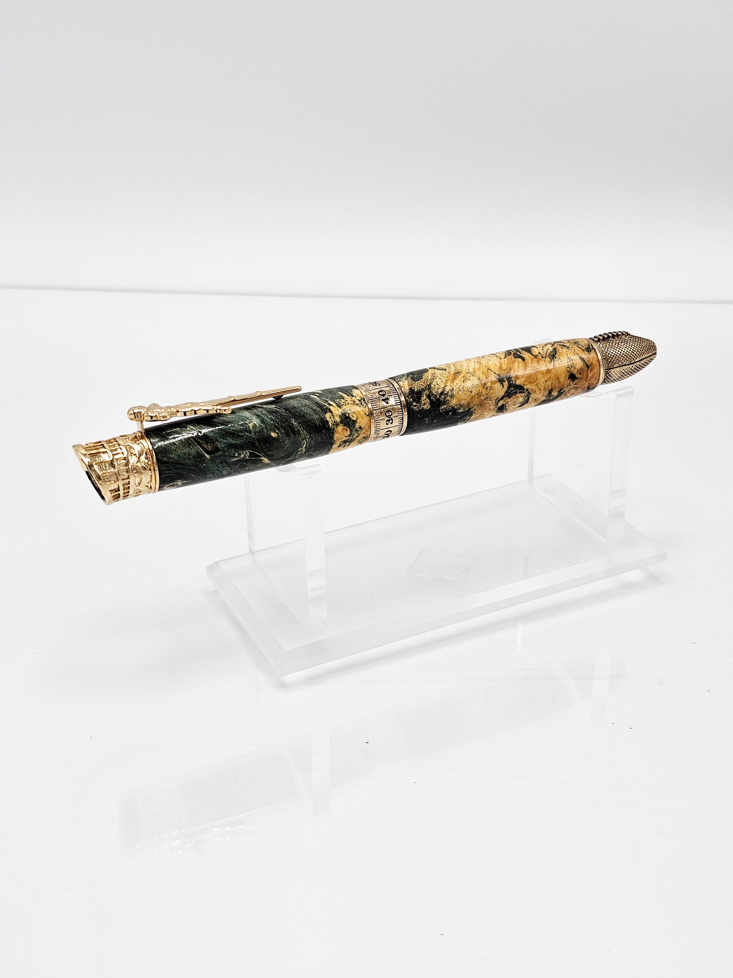 Touchdown Black Box Elder Burl Wood Twist Ballpoint - 24kt Gold