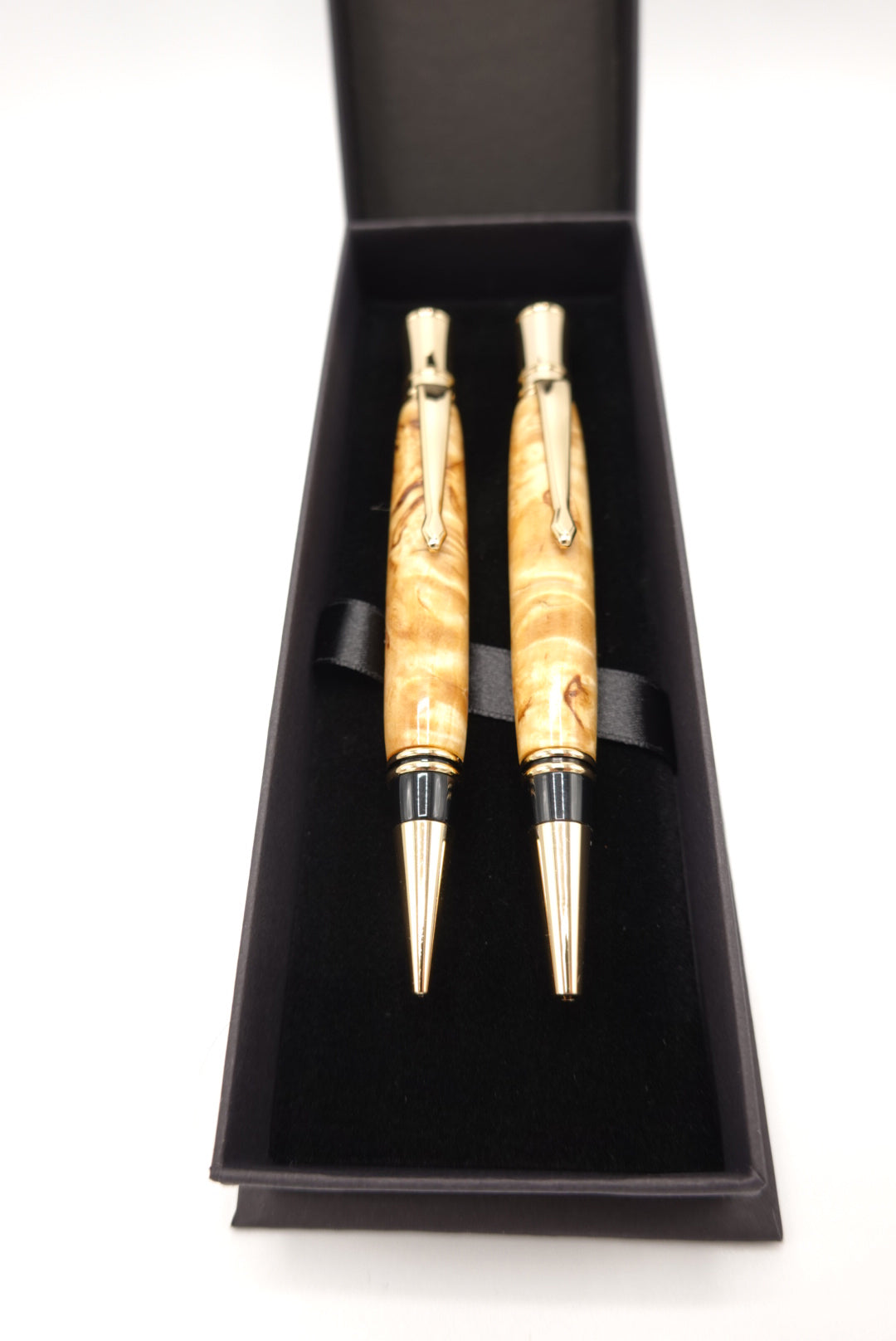 Baron Masur Birch Burl Pen and Pencil Set - 24kt Gold