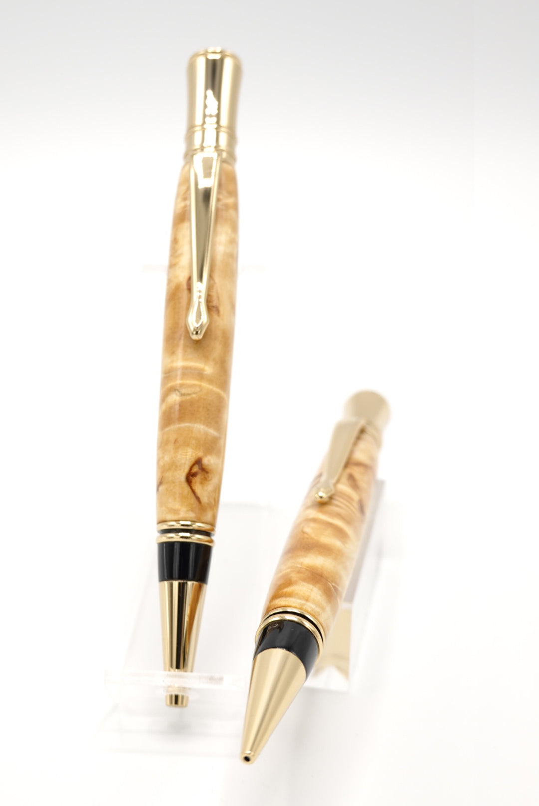 Baron Masur Birch Burl Pen and Pencil Set - 24kt Gold